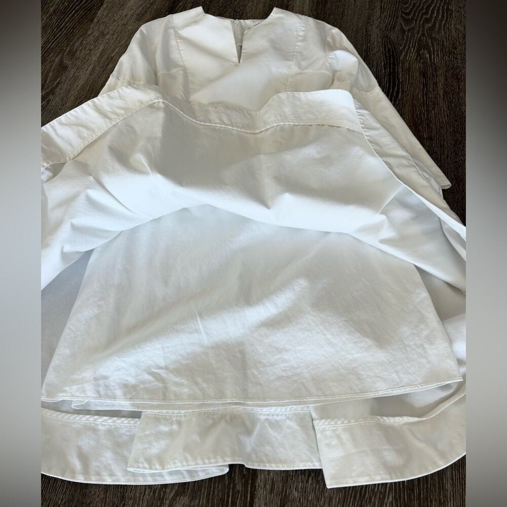 CARVEN White Origami Bell Sleeve Cotton Women’s Dress French 34 US 2 - Picture 6 of 7